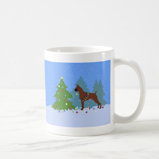 Caneca De Café Floresta de Natal Boxer (Direita)