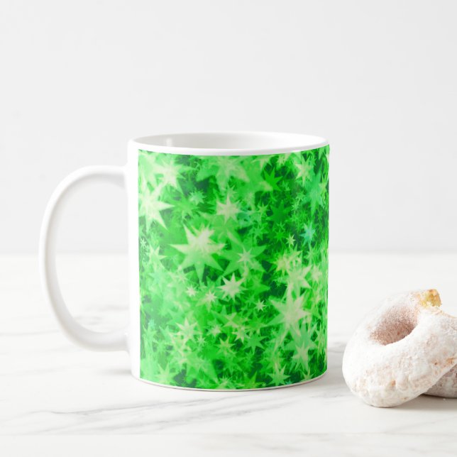 Caneca De Café Floresta de Natal brilhando (Com Donut)