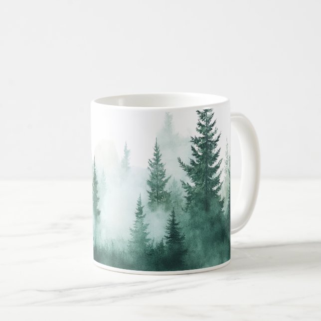 Caneca De Café Floresta de Planta (Frente Esquerda)