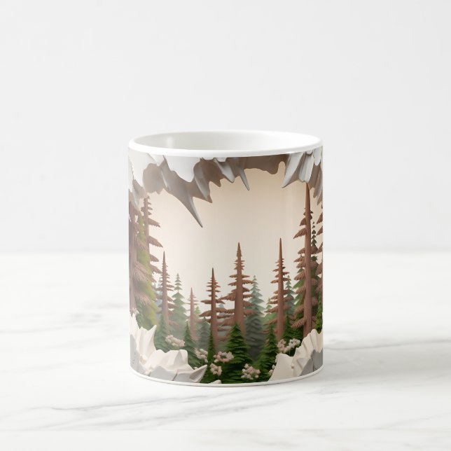 Caneca De Café Floresta de Sequoias 3D (Centro)