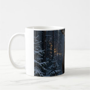 Caneca de Café Floresta de Veados de Inverno
