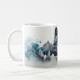 Caneca De Café Floresta do Lobo do Sonho Poderoso e Silvoso