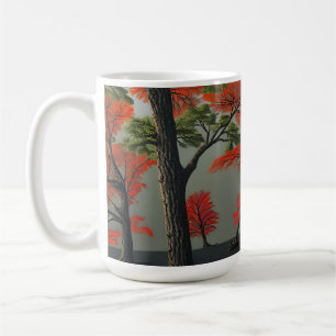 Caneca De Café Floresta do outono abstrato Norte