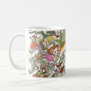 Caneca de Café Floresta Mágica de Fada Fofa e Cogu