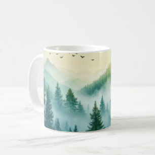 Caneca De Café Floresta Nebulosa