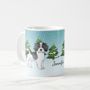 Caneca De Café Floresta Negra de Inverno Mini Goldendoodle