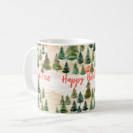Caneca De Café Floresta Russa das Árvores de Natal