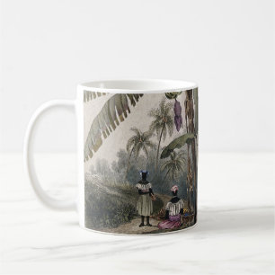 Caneca De Café Floresta Tropical Antiquada de Banana   Vintage Bo