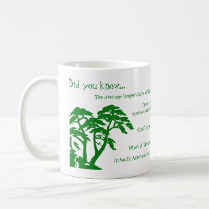 Caneca De Café Floresta Verde com Fatos Divertidos
