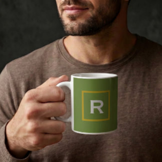 Caneca De Café Floresta Verde Cor Sólida Simples Pessoal
