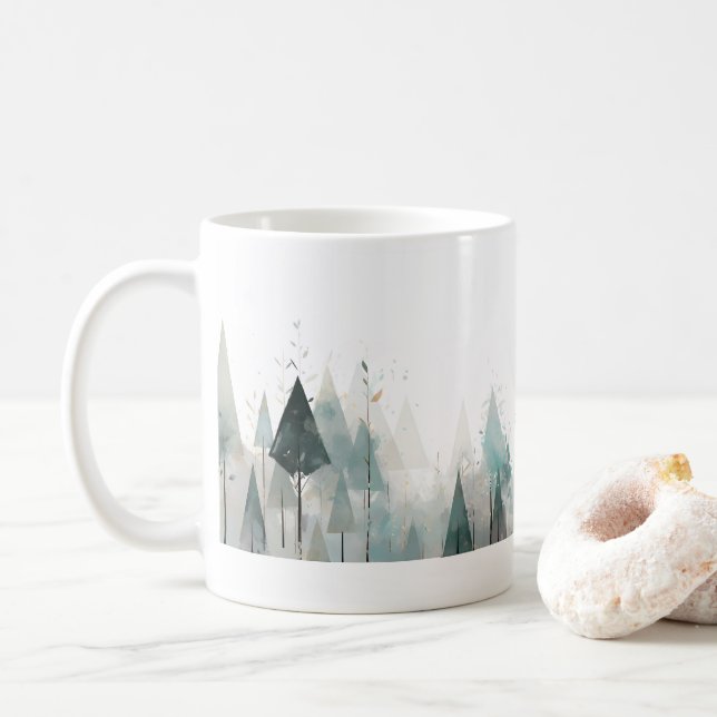 Caneca De Café Floresta Verde Simples (Com Donut)