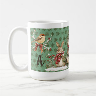 Caneca De Café Florestas de inverno inicial personalizadas