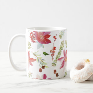 Caneca De Café Florestas de Natal Vintage Watercolor