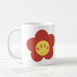 Caneca De Café Floricultura Sorridente Fofa Estética Retrô Face F