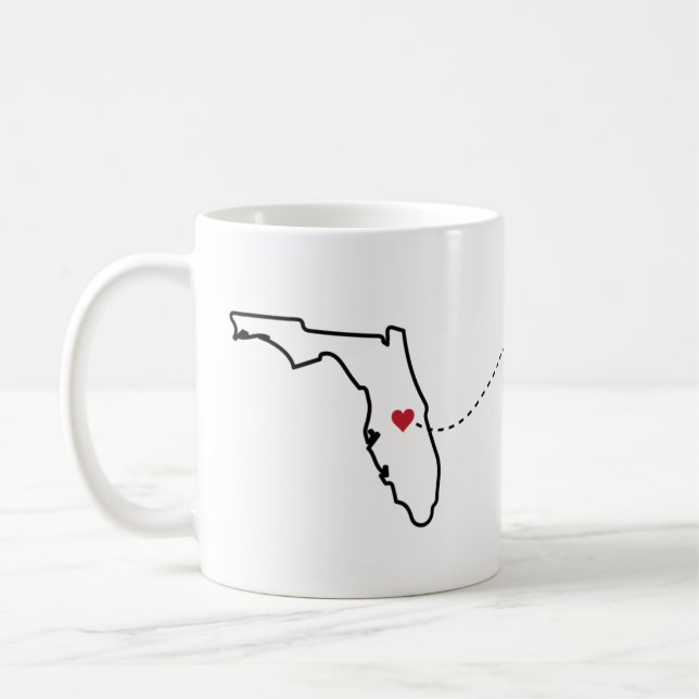Caneca De Café Florida a New Jersey - Heart2Heart Coffee Mug (Esquerda)