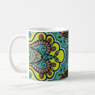 Caneca De Café Flórida geométrica, abstrato sem costura colorido