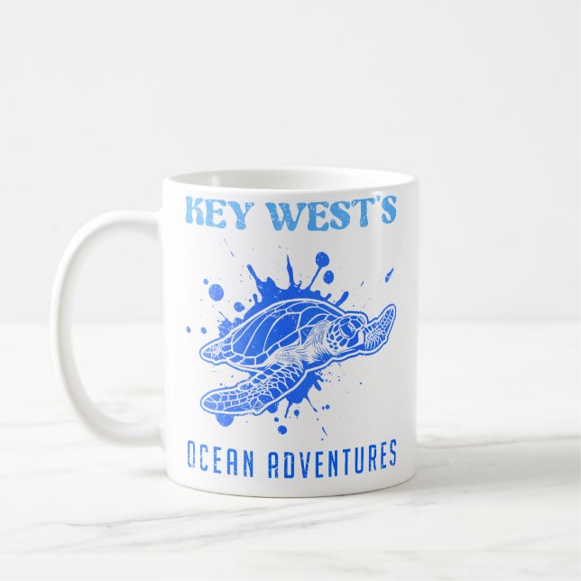 Caneca De Café Florida Key West'S Ocean Adventures Mergulho F (Esquerda)