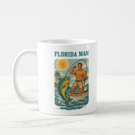 Caneca De Café Florida Man -Coastal Fishing Boat- Retro Fisherman