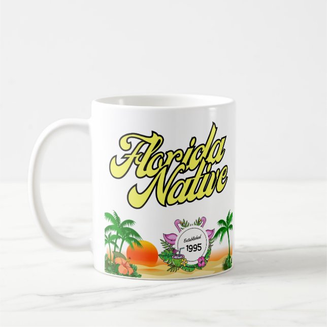 Caneca De Café FLORIDA NATIVE - Estabelecido(personalize seu ano) (Esquerda)