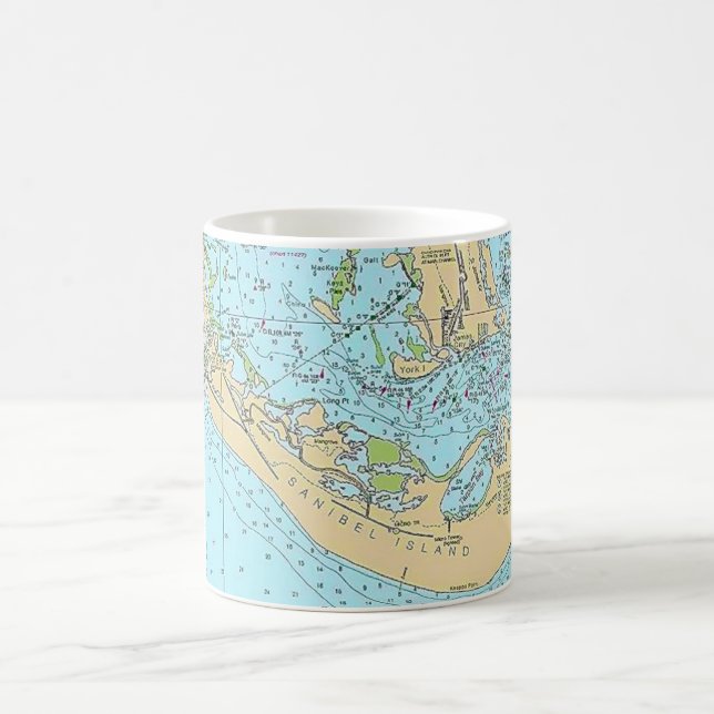 Caneca De Café  Florida - Sanibel Captiva Nautical Chart Mug (Centro)