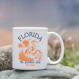 Caneca De Café Florida The Sunshine State with Heron & Palm Tree