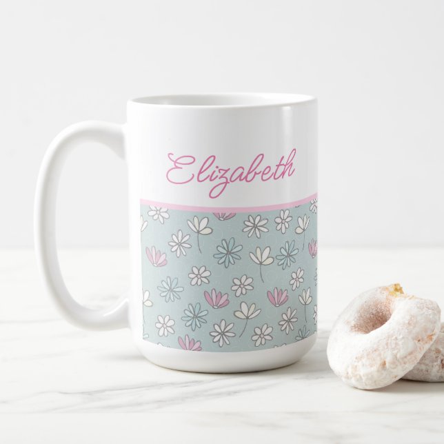 Caneca De Café Flower Art (Com Donut)