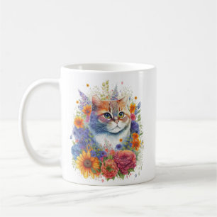 Caneca De Café Flower Cat 3