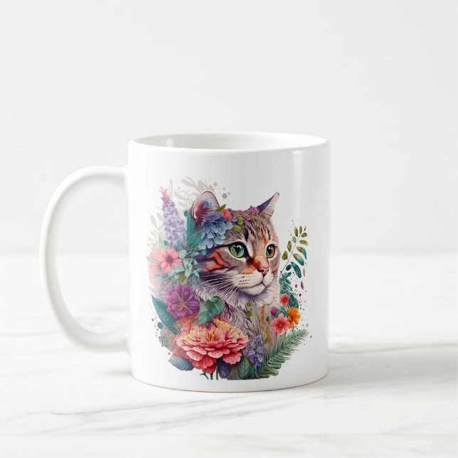 Caneca De Café Flower Cat nº 1 (Esquerda)