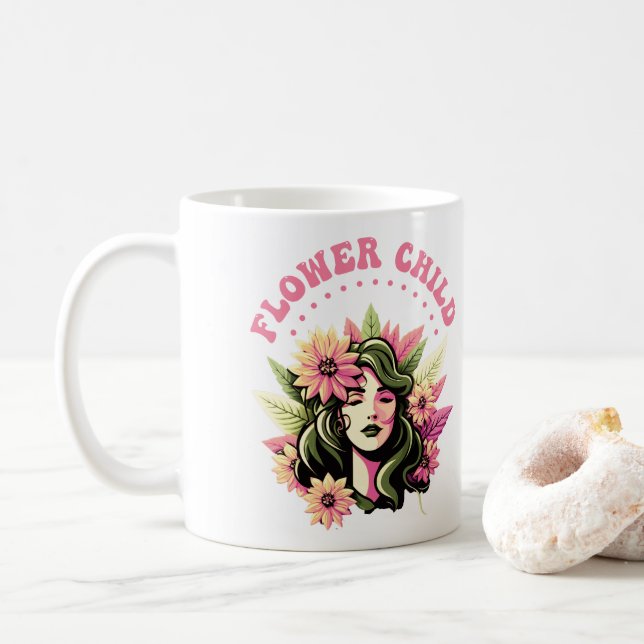 Caneca De Café Flower Child Coffee Mug (Com Donut)