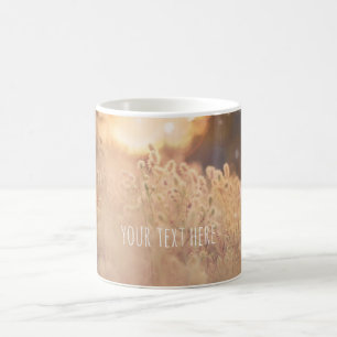 Caneca De Café Flower Field Rustic Country Sunset Dusk Personaliz