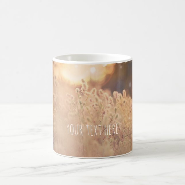 Caneca De Café Flower Field Rustic Country Sunset Dusk Personaliz (Centro)