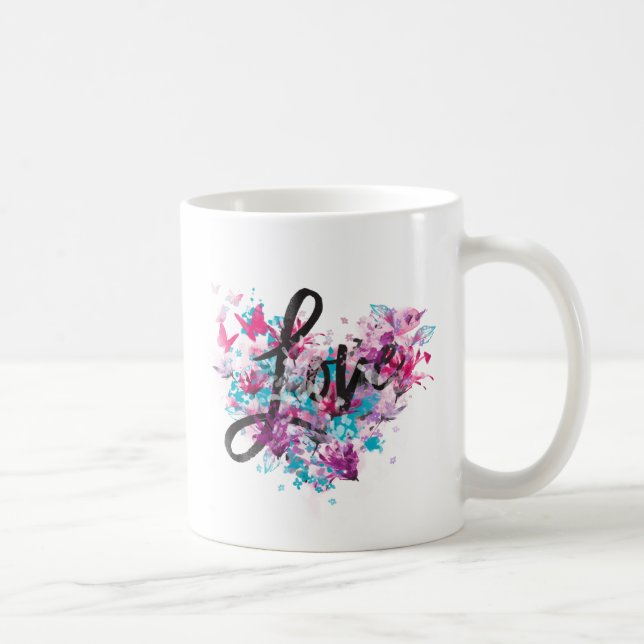 Caneca De Café Flower Heart Coffee Mug (Direita)