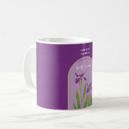 Caneca De Café Flower Personalizada Mês Fevereiro Iris