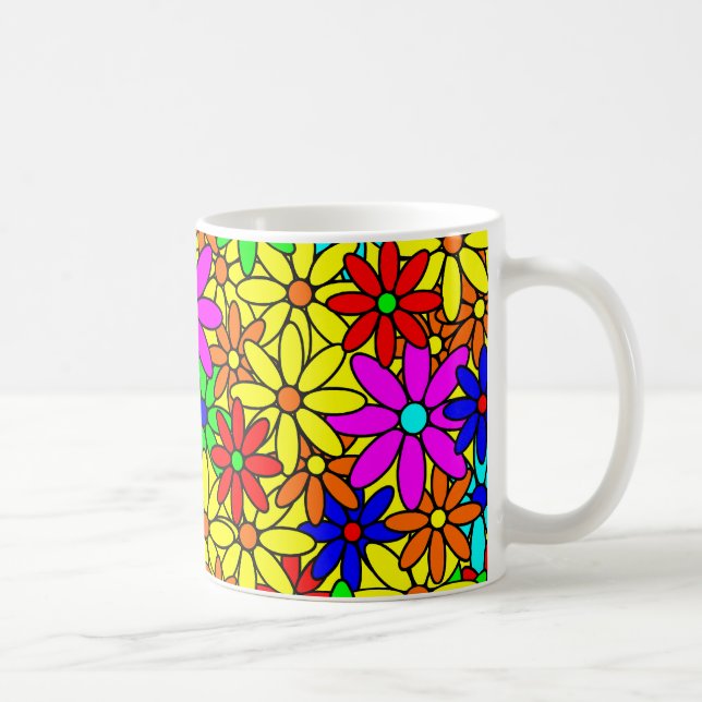 Caneca De Café Flower Power Colllage Coffee Mug (Direita)