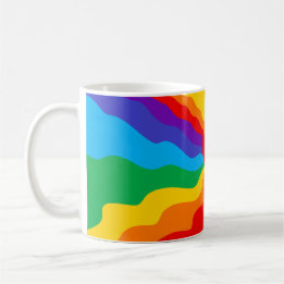 Caneca De Café Flowing Rainbow Heart Abstract Mug