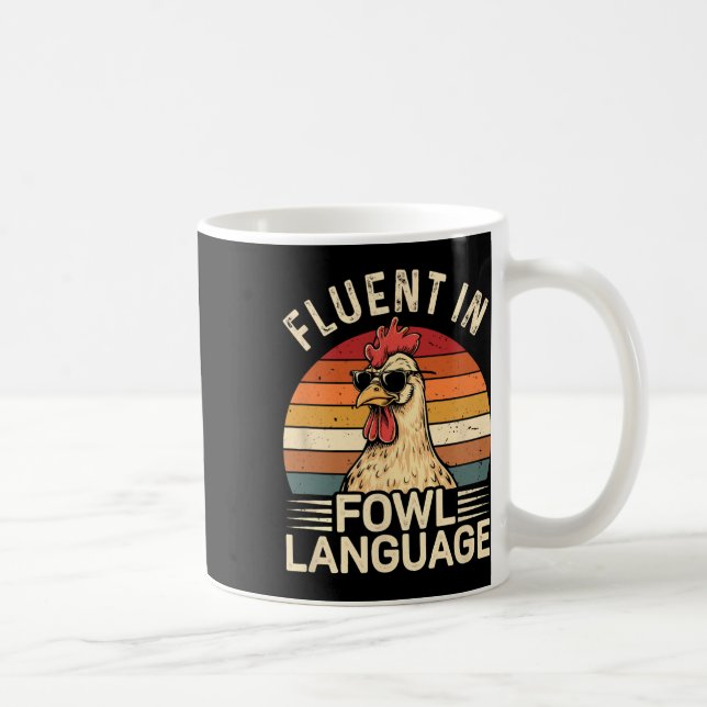 Caneca De Café Fluente Em Linguagem Imprópria De Frango  (Direita)