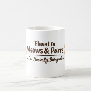 Caneca De Café Fluente em Meows & Purrs Presente engraçado para a