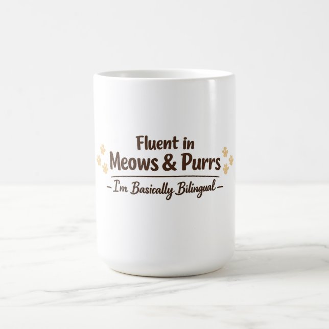 Caneca De Café Fluente em Meows & Purrs Presente engraçado para a (Centro)