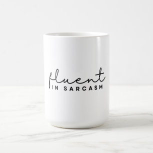 Caneca De Café Fluente Em Sarcasmo, Minimalista Engraçado Sarcást