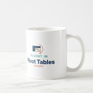 Caneca De Café Fluente em Tabelas Dinâmicas Planilha Divertida Es