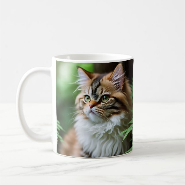 Caneca De Café "Fluff and Cuddles: The Chubby Persian Cat" (Esquerda)