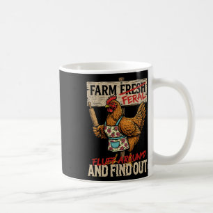 Caneca De Café Fluff Around And Find Out - Frango Feral Fresco da