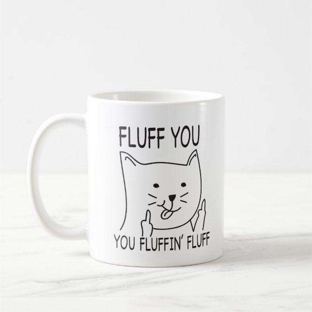 Caneca De Café Fluff fora do gatinho bonito (Esquerda)