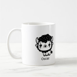 Caneca De Café Fluffy Bison Baby - Kawaii Fazenda Arte Animal