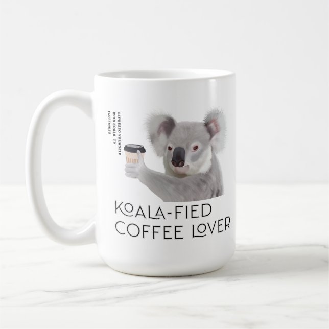 Caneca De Café Fluffy Koala Pun Coffee Lovers (Esquerda)