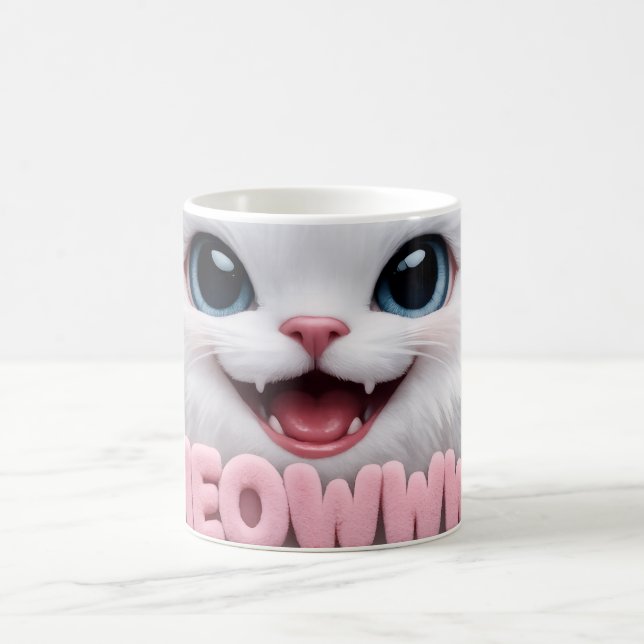 Caneca De Café Fluffy Meoww Cat Mug (Centro)