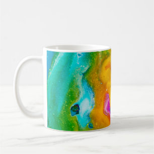 Caneca De Café Fluid Art. Abstrato cor de fundo, papel de parede