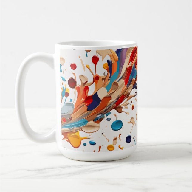 Caneca De Café Fluindo ondas de cor (Esquerda)