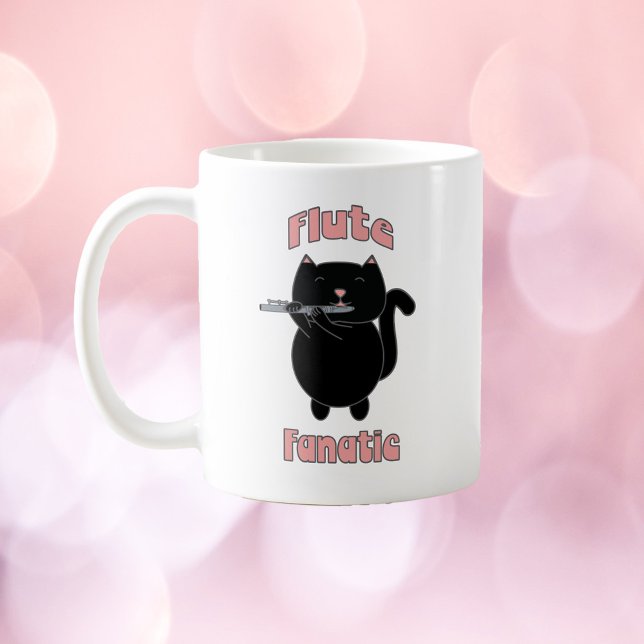 Caneca De Café Flute Fanatic Black Funny (Criador carregado)