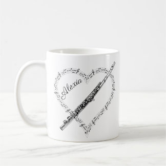 Caneca De Café Flute Music Notes Café Mug
